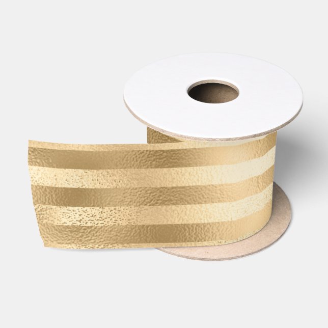 Schöne, goldgestreifte Hochzeit Satinband (Spule)