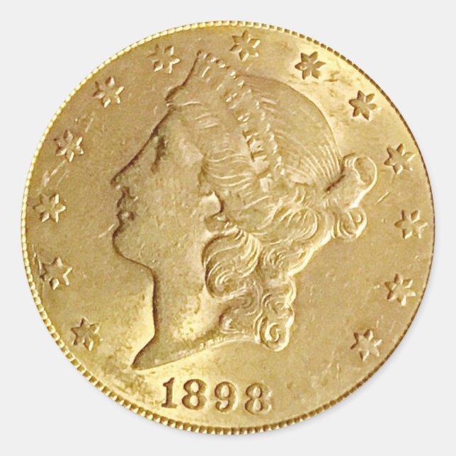 Schöne Goldmünze Runder Aufkleber (Vorderseite)