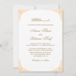 Schöne Goldrahmen muslim Hochzeit Einladungen