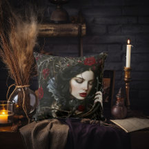 Schöne Gotische Frau mit Thorns und Rose