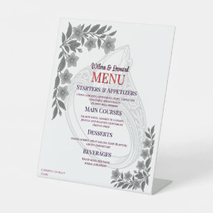 Schöne gotische Hochzeitstisch-Menü-Pedestal-Schil Sockelschild