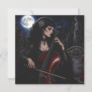 Schöne gotische Schönheit beim Cellospielen