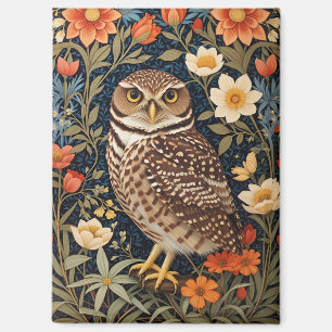 Schöne Grabhöhlen-Eule im Stil von William Morris Magnet