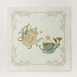 Schöne Grafische Tea Art, beige Hintergrund