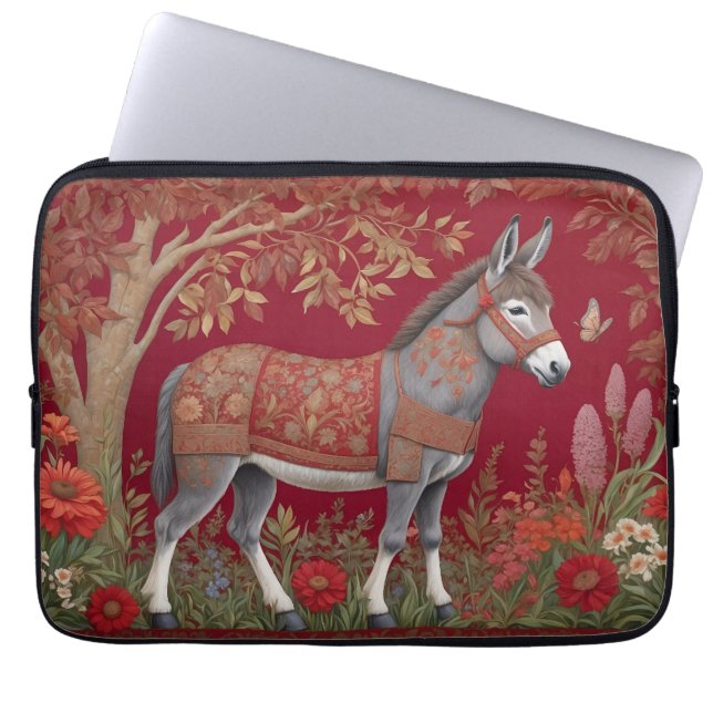 Schöne Grau-Donkey-Rote Landschaft Laptopschutzhülle (Vorderseite)