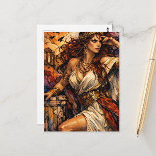 Schöne griechische Göttin Postkarte