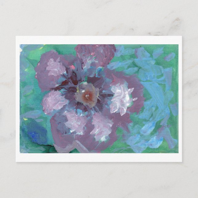 Schöne große lila Blume Postkarte (Vorderseite)