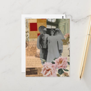 Schöne Großeltern Mixed Media Collage Postkarte