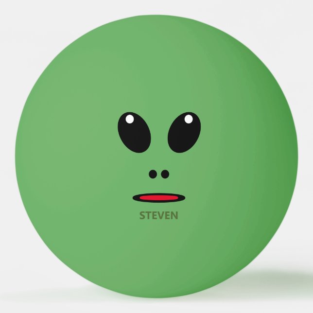 Schöne grüne Alien Personalisiert Tischtennisball (Vorderseite)