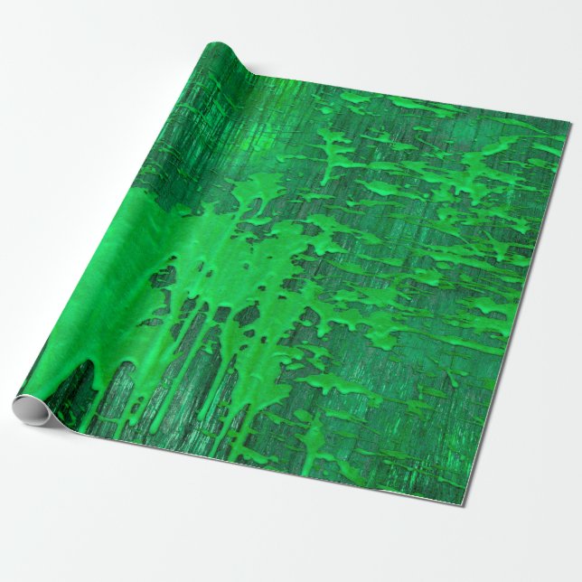 Schöne, grüne alte Oberfläche mit Tropfen-Textur - Geschenkpapier (Ungerollt)