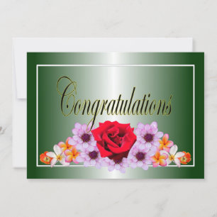 Schöne grüne Blumen Design gratulieren Einladung