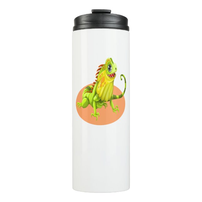 Schöne grüne, glückliche Natureidechse Thermosbecher (Vorderseite)