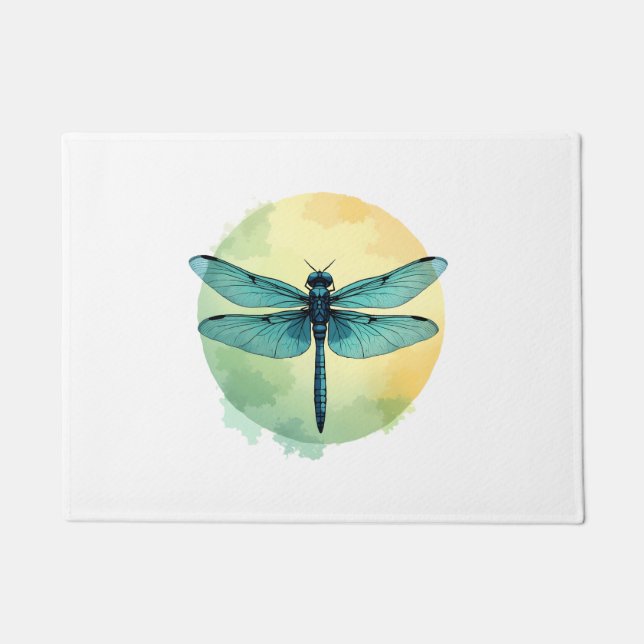 Schöne grüne Libelle Fußmatte (Vorderseite)