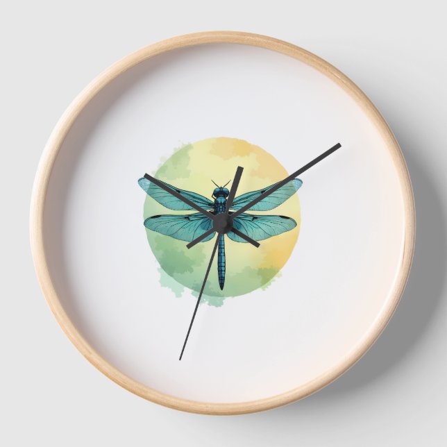 Schöne grüne Libelle Uhr (Vorderseite)