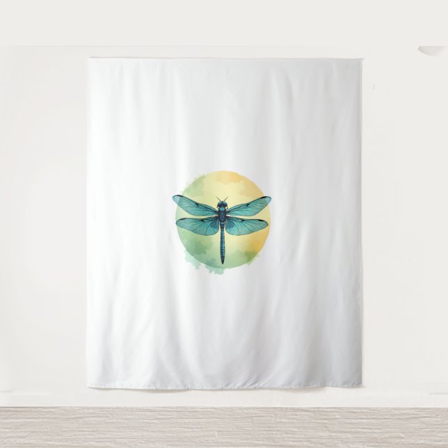 Schöne grüne Libelle Wandteppich (Vorderseite)