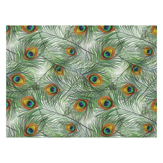 Schöne grüne Pfau-Feder Tischdecke (Vorderseite (Horizontal))