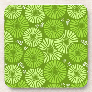 Schöne, grüne Retro-Blüte Cork Untersetzer