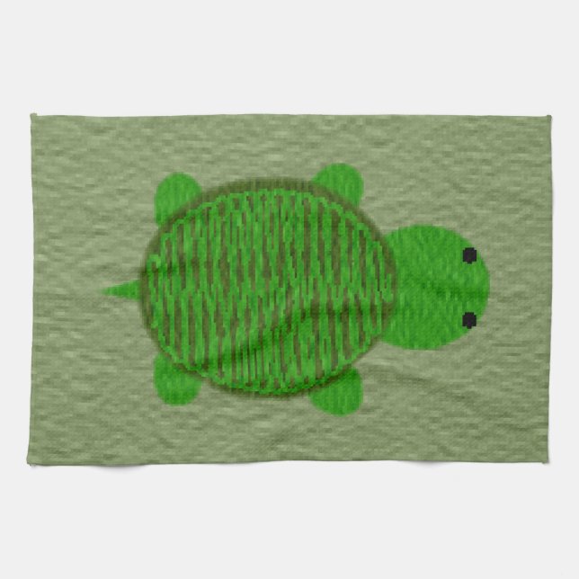 Schöne grüne Schildkröte Geschirrtuch (Horizontal)