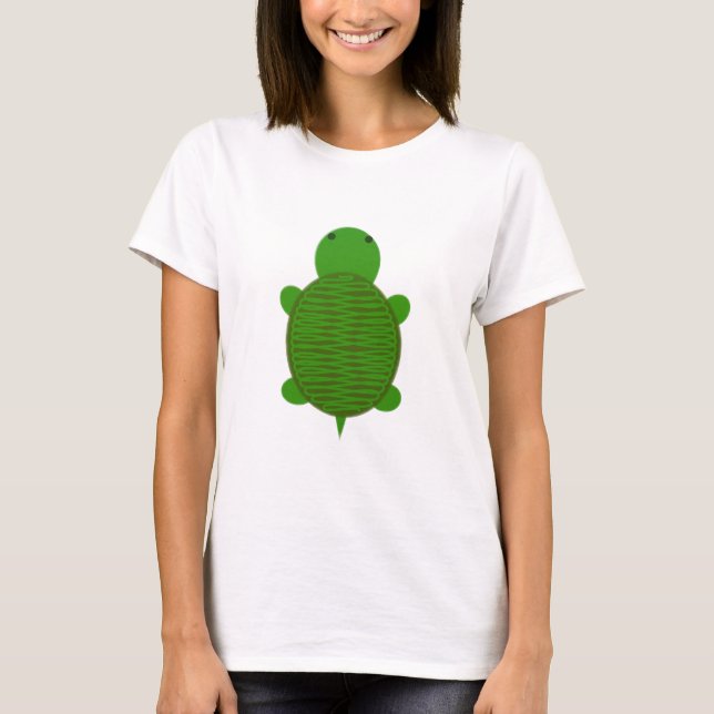 Schöne grüne Schildkröte T-Shirt (Vorderseite)