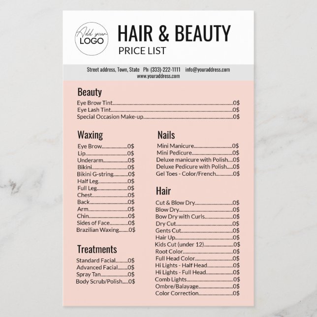 Schöne Haare Körperwache Maniküre Pink Grau Flyer (Vorne)