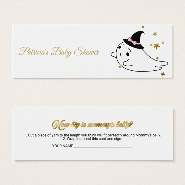 Schöne Halloween Baby Shower Measure Bly Card (Vorne & Hinten)