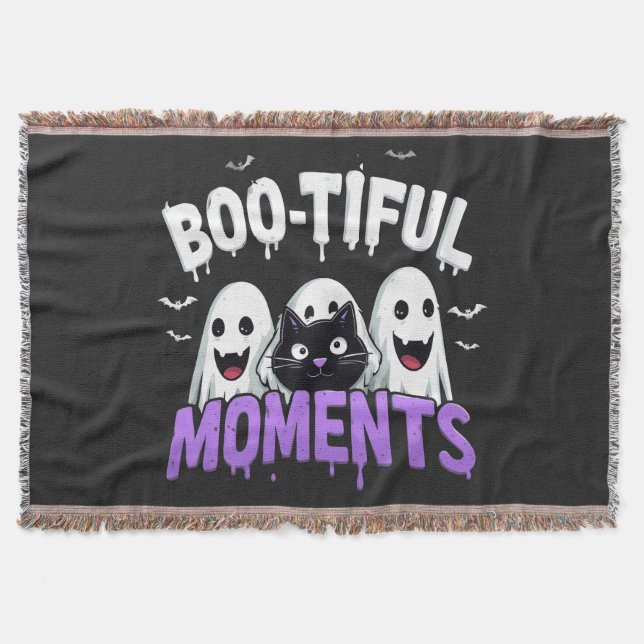 👻🎃 Schöne Halloween-Geist-Fledermaus-Kuscheldeck Decke (Vorderseite)
