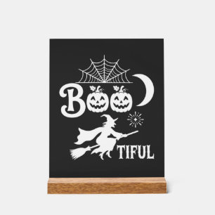 Schöne Halloween-Hexenmondgestaltung_1 Acrylschild