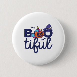 Schöne Halloween lustige Einhorn-Kürbislaterne Button