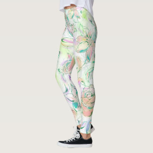 Schöne handbemalte Rose Leggings