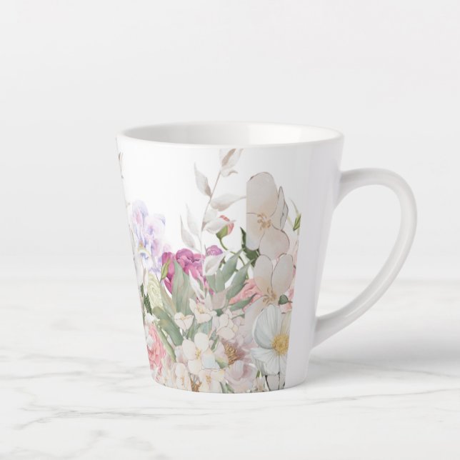 Schöne handgemalte Blumendrucke Milchtasse (Rechts)