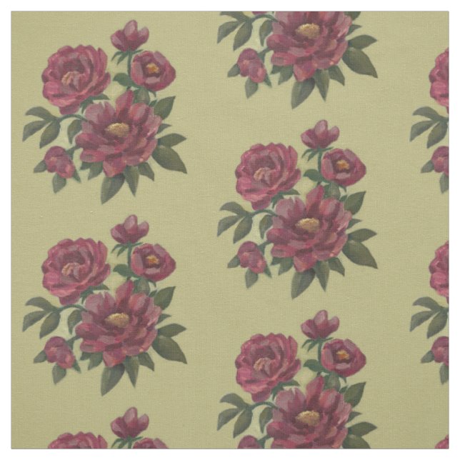 Schöne, handgemalte Blumensprays Stoff (Muster)