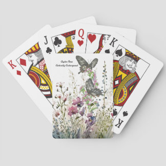 Schöne handgemalte Ceylon-Rose Butterfly Spielkarten