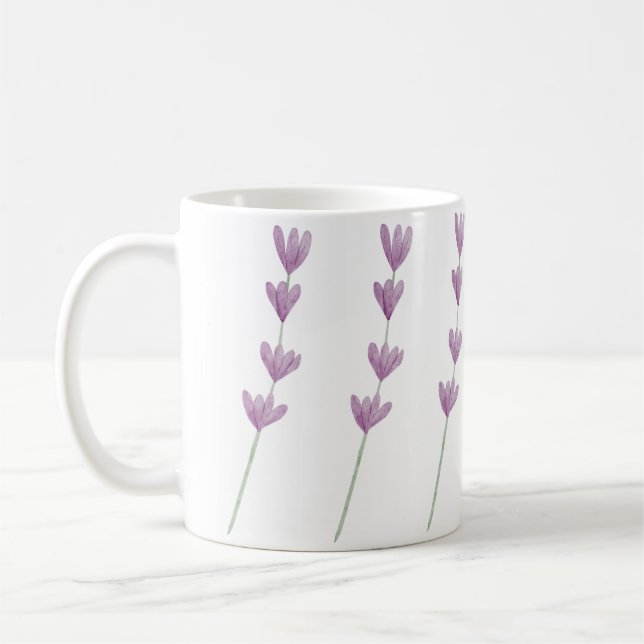 Schöne handgemalte Lila Blume Kaffeetasse (Links)