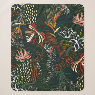 Schöne handgezeichnete Blume, tropische Palme Sherpadecke