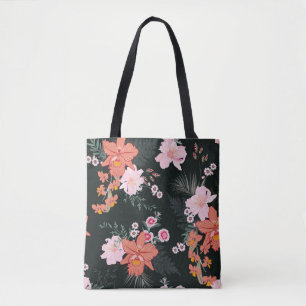 Schöne handgezeichnete tropische Wälder Blüte, Nah Tasche