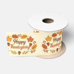 Schöne Happy Thanksgiving-Blätter-Kranz Satinband