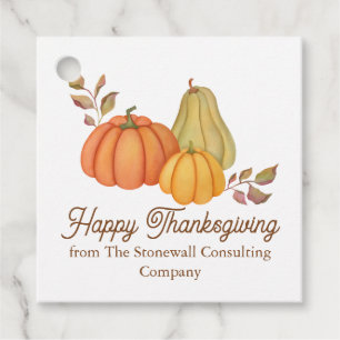 Schöne Happy Thanksgiving Kürbisse Benutzerdefinie Geschenkanhänger