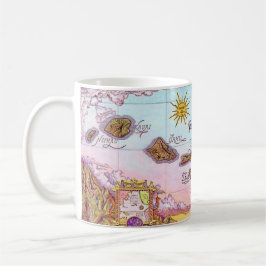 Schöne Hawaii-Inseln Karte  Kaffeetasse