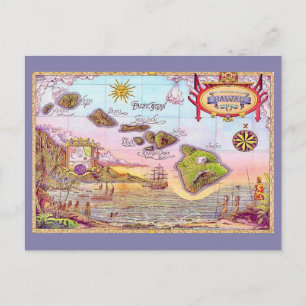 Schöne Hawaii-Inseln-Karte Postkarte