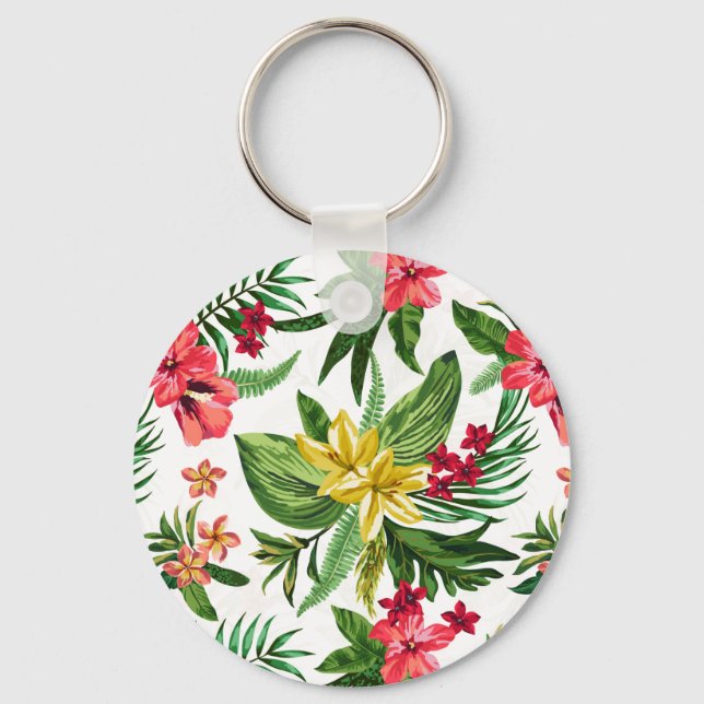 Schöne hawaiianische Blume Schlüsselanhänger (Vorderseite)