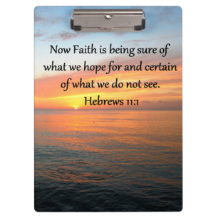 SCHÖNE HEBREWS 11:1 SONNENDESIGN KLEMMBRETT