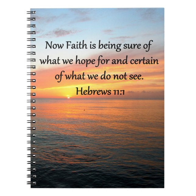 SCHÖNE HEBREWS 11:1 SONNENDESIGN NOTIZBLOCK (Vorderseite)