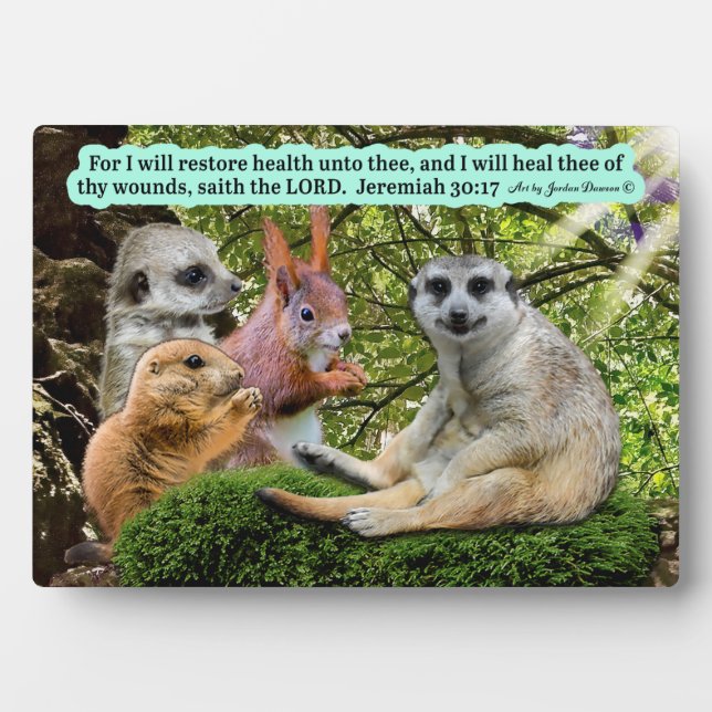 Schöne Heilschrift Plaque Jeremiah 30:17 Fotoplatte (Vorderseite)