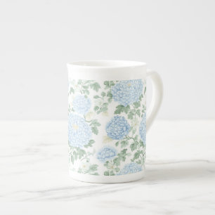 Schöne hellblaue Blumenhochzeit Prozellantasse