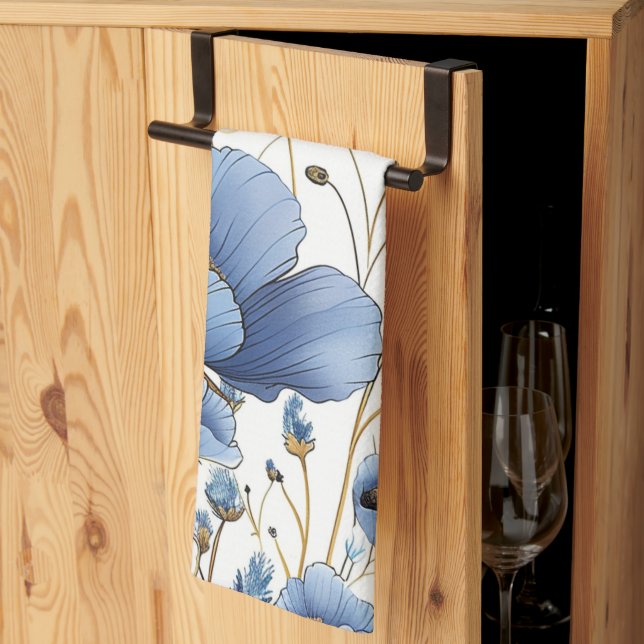 Schöne hellblaue Blüte Geschirrtuch (Drittel gefaltet)