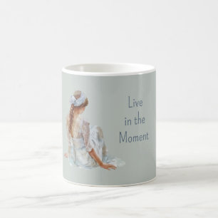 Schöne hellblaue Damenkleid Kaffeetasse