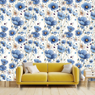 Schöne hellblaue Wildblume Tapete