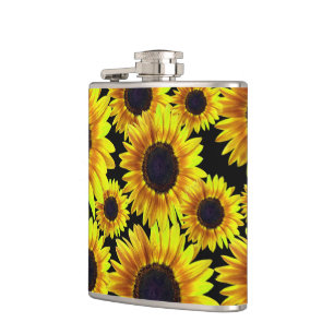 Schöne helle gelbe Sonnenblume - Flachmann