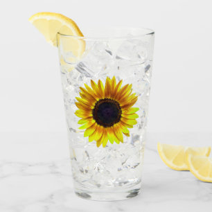 Schöne helle gelbe Sonnenblume - Glas