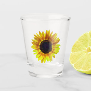 Schöne helle gelbe Sonnenblume - Schnapsglas